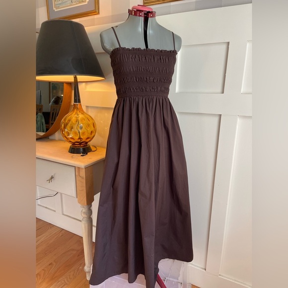 LOFT Strapless Brown Maxi Dress Size XXS - Picture 2 of 8